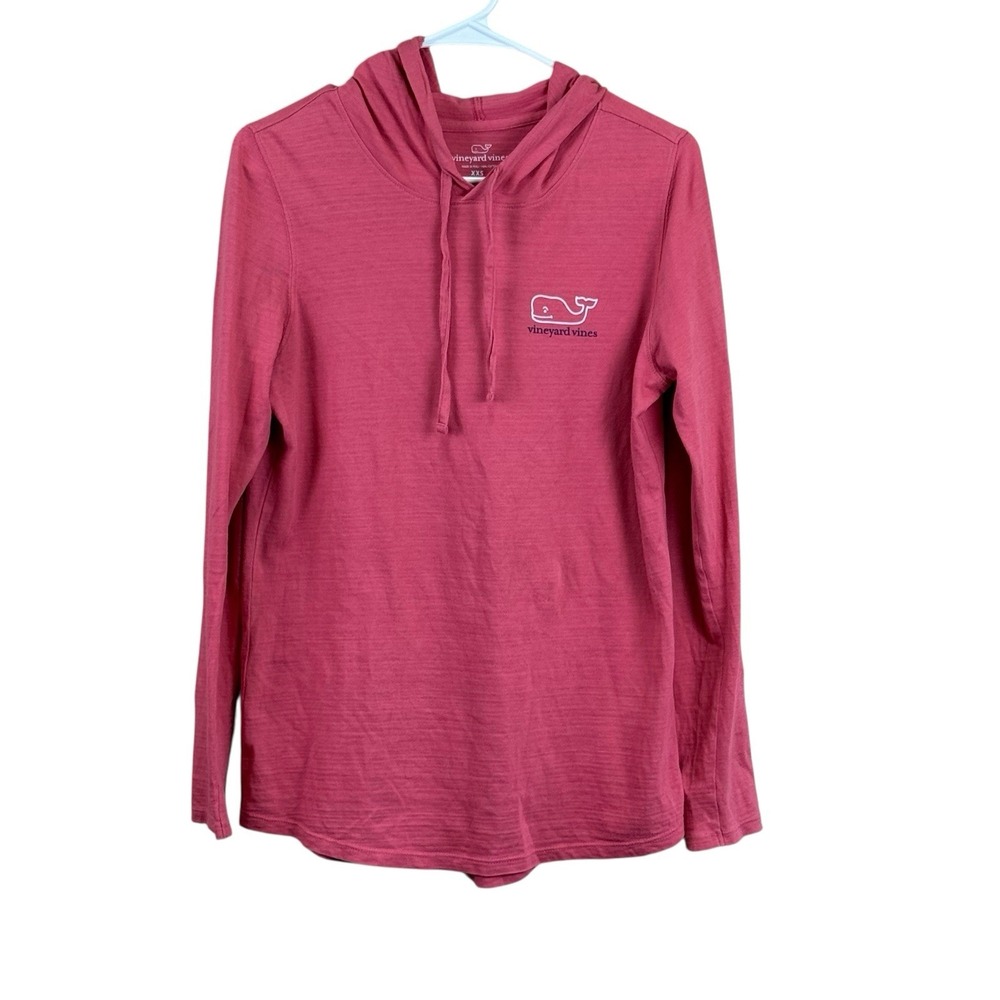 Vineyard Vines Lightweight Hoodie Long Sleeve Shirt Whale Logo Coral Men's XXS‎